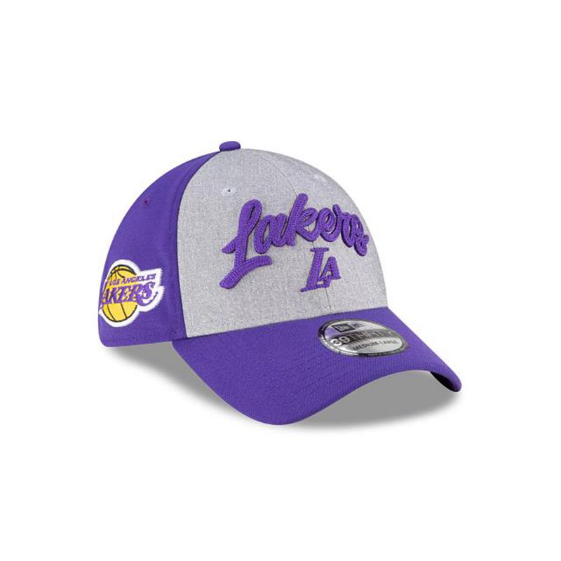 NBA Los Angeles Lakers Draft 39Thirty Stretch Fit (MZF4489) - Purple New Era Caps